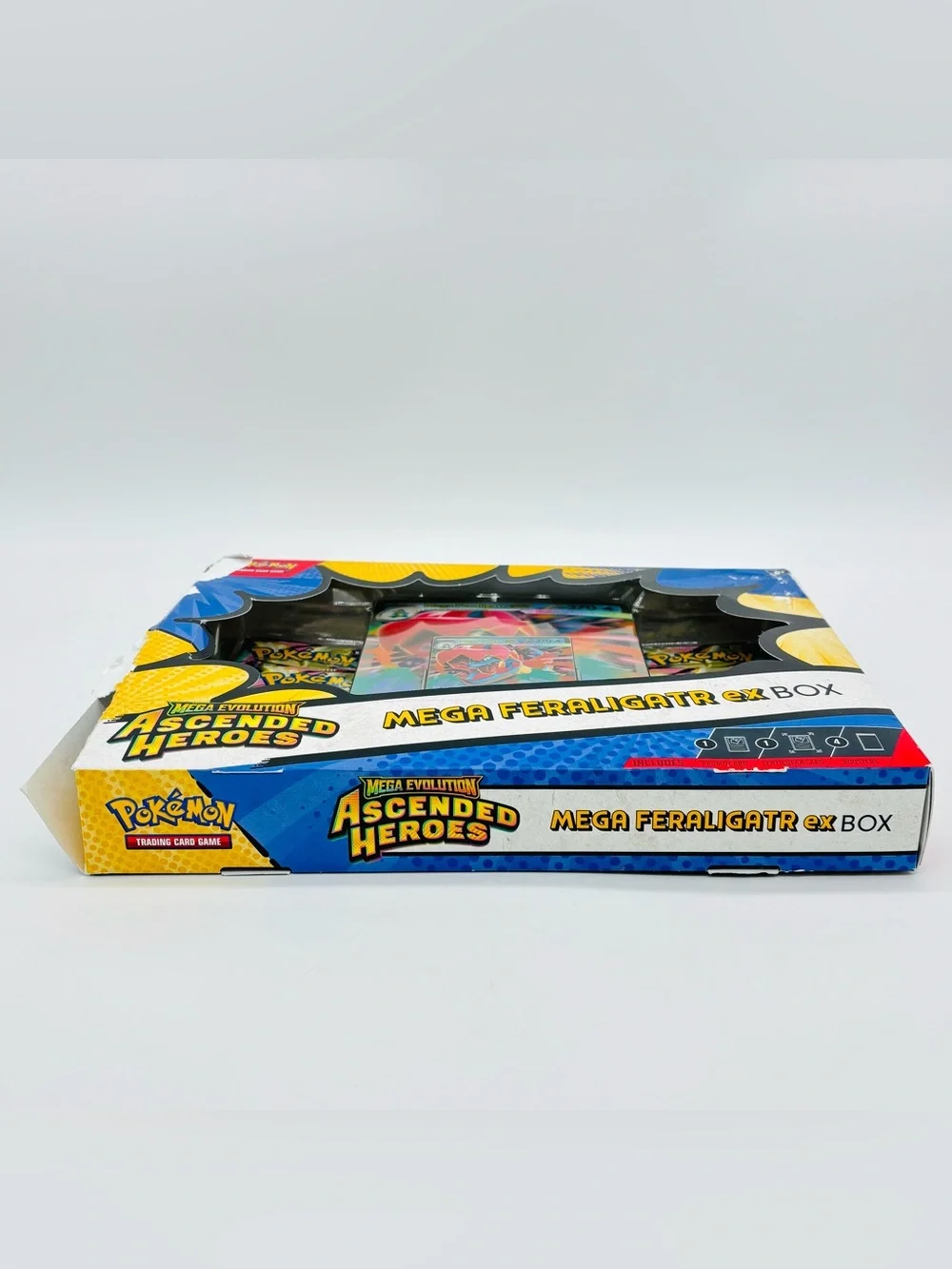 Pokemon TCG Mega Feraligatr ex Box Ascended Heroes Complete Sealed Damaged Box